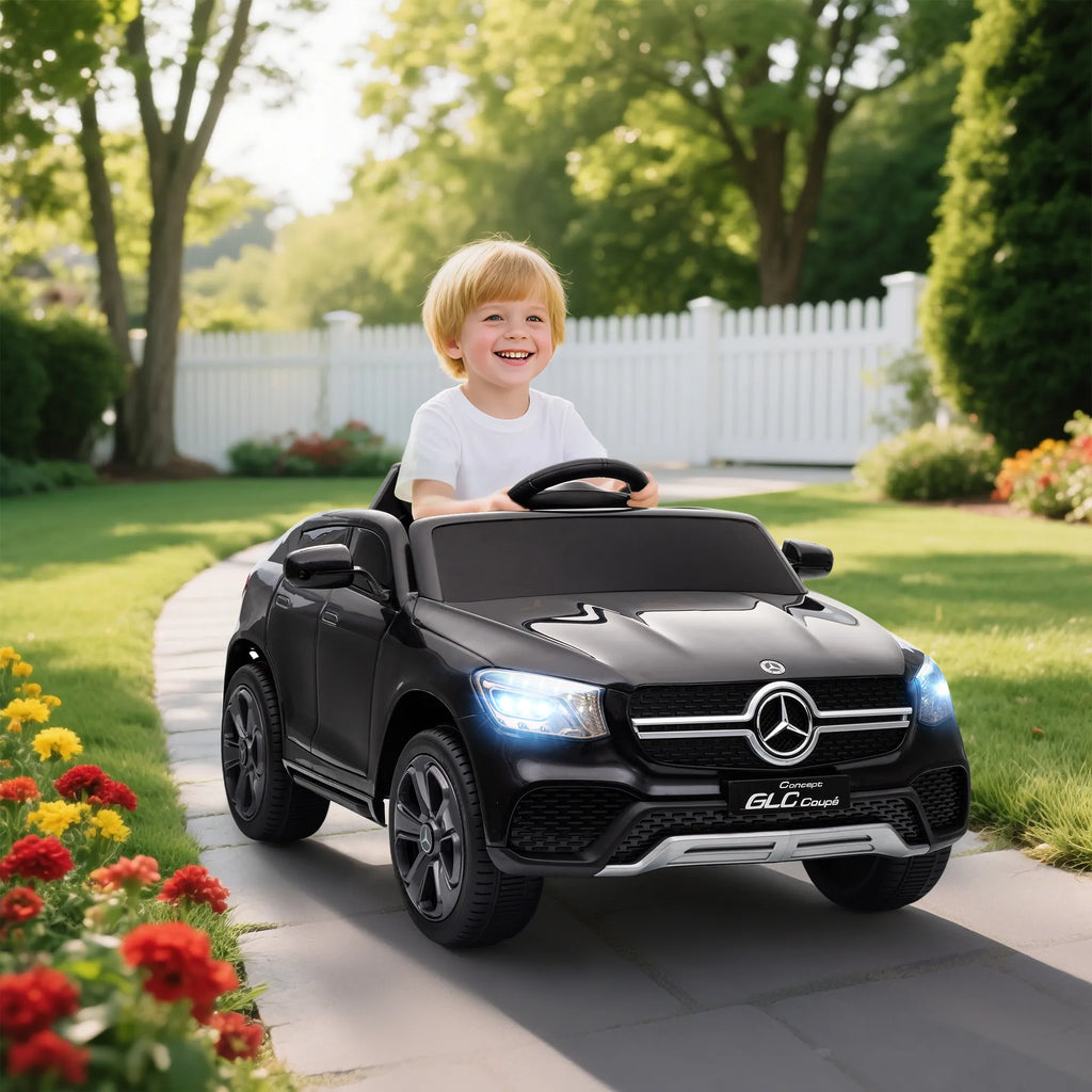Vaikiškas elektromobilis Mercedes-Benz GLC automobilis su valdymo pultu juodas 3-6m.