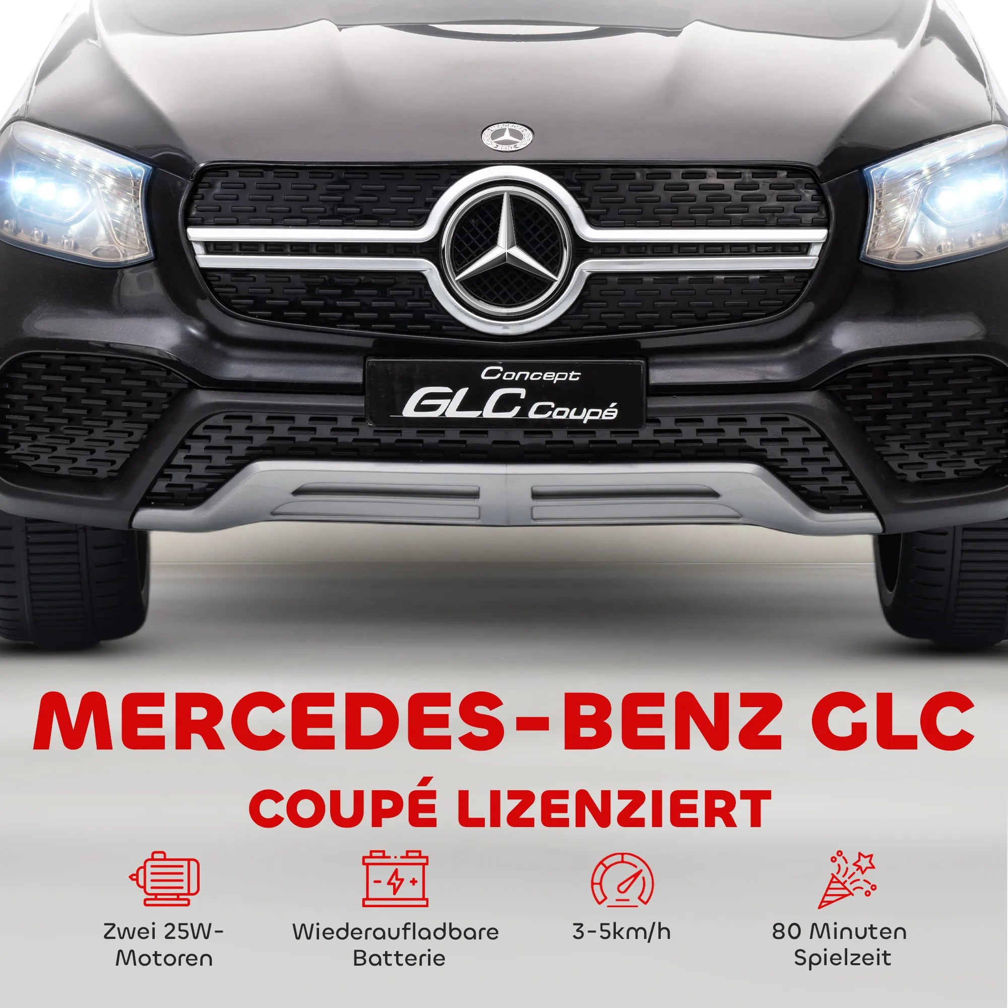 Vaikiškas elektromobilis Mercedes-Benz GLC automobilis su valdymo pultu juodas 3-6m.