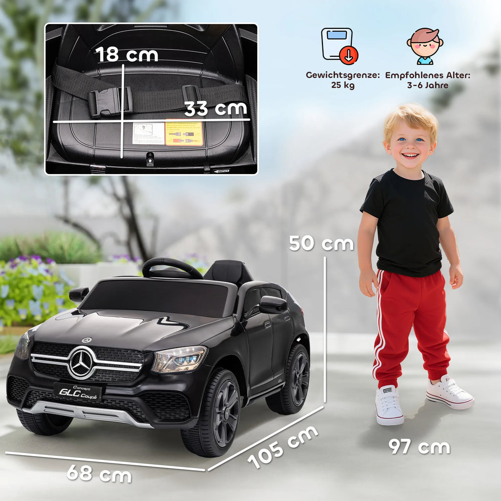 Vaikiškas elektromobilis Mercedes-Benz GLC automobilis su valdymo pultu juodas 3-6m.