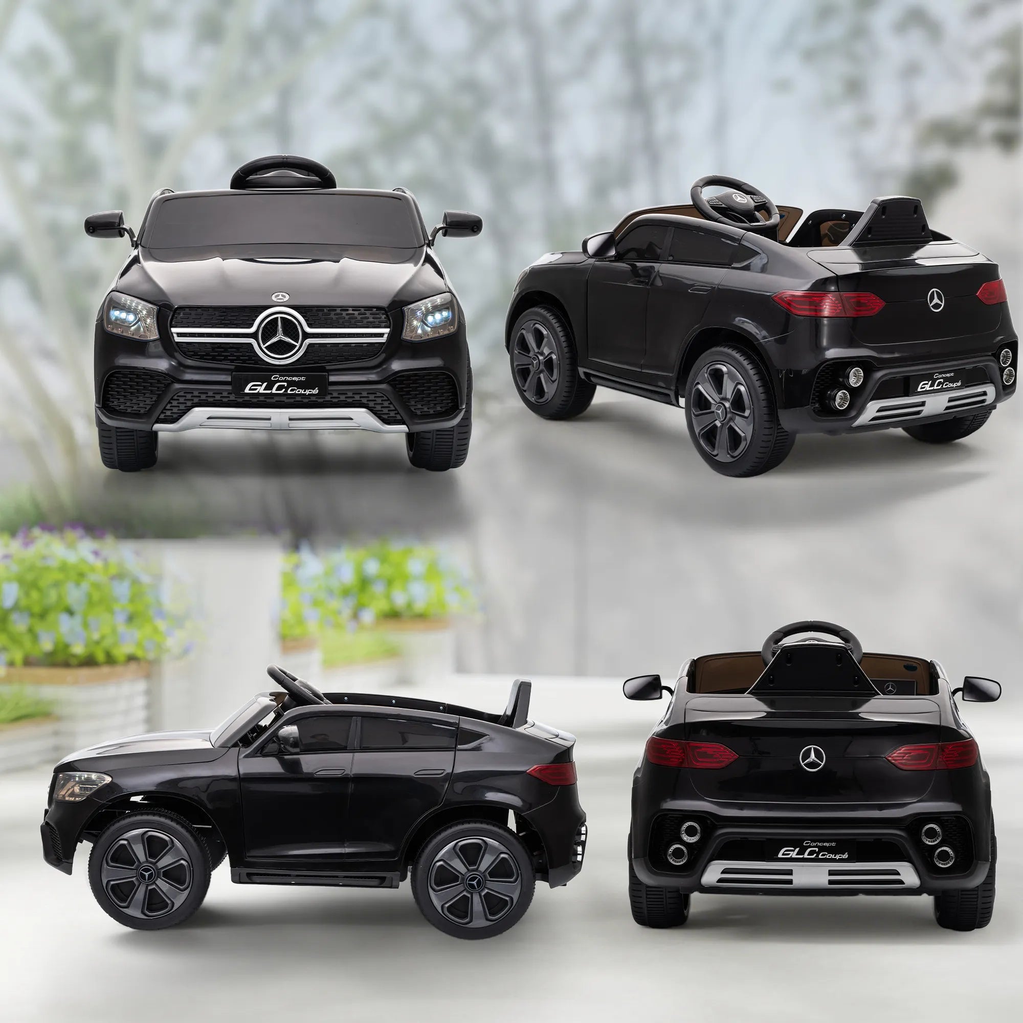 Vaikiškas elektromobilis Mercedes-Benz GLC automobilis su valdymo pultu juodas 3-6m.