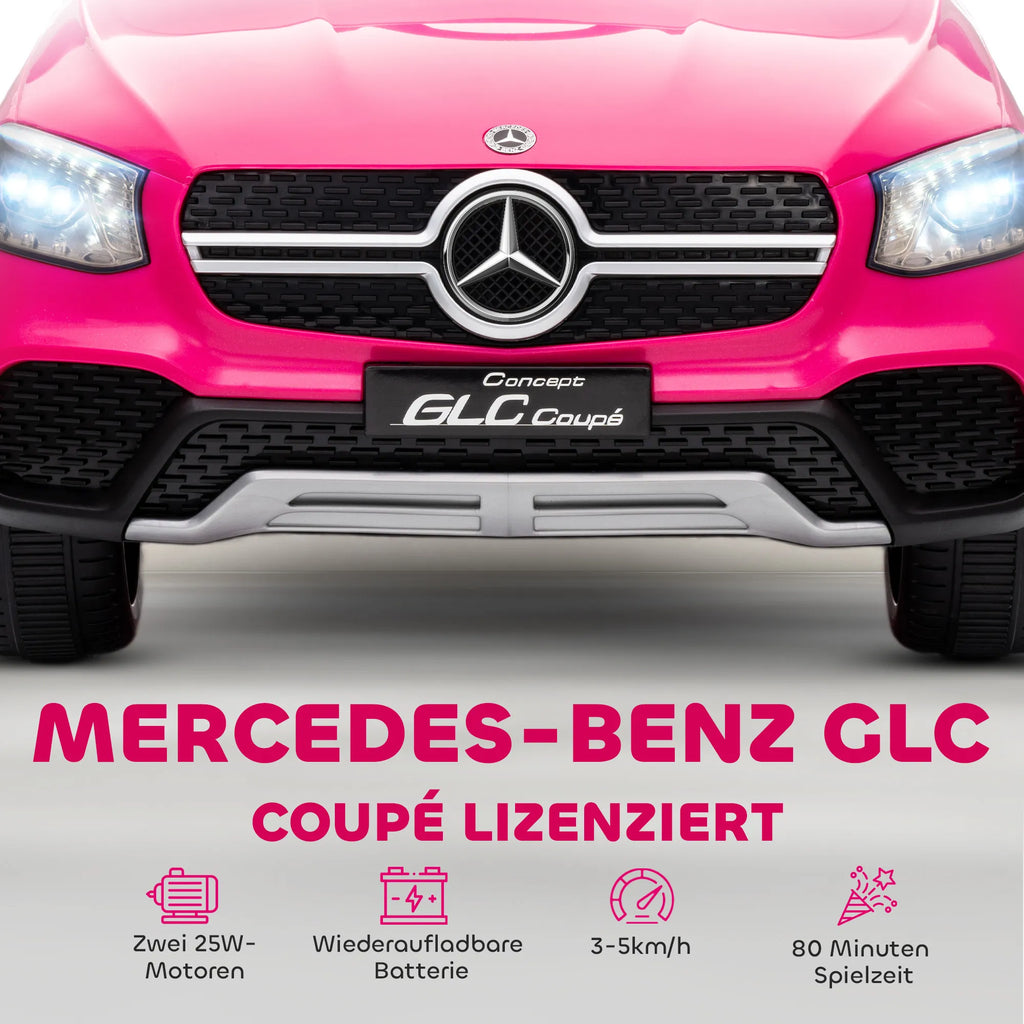 Vaikiškas elektromobilis Mercedes-Benz GLC Coupé, 3–6 metų vaikams, rožinis