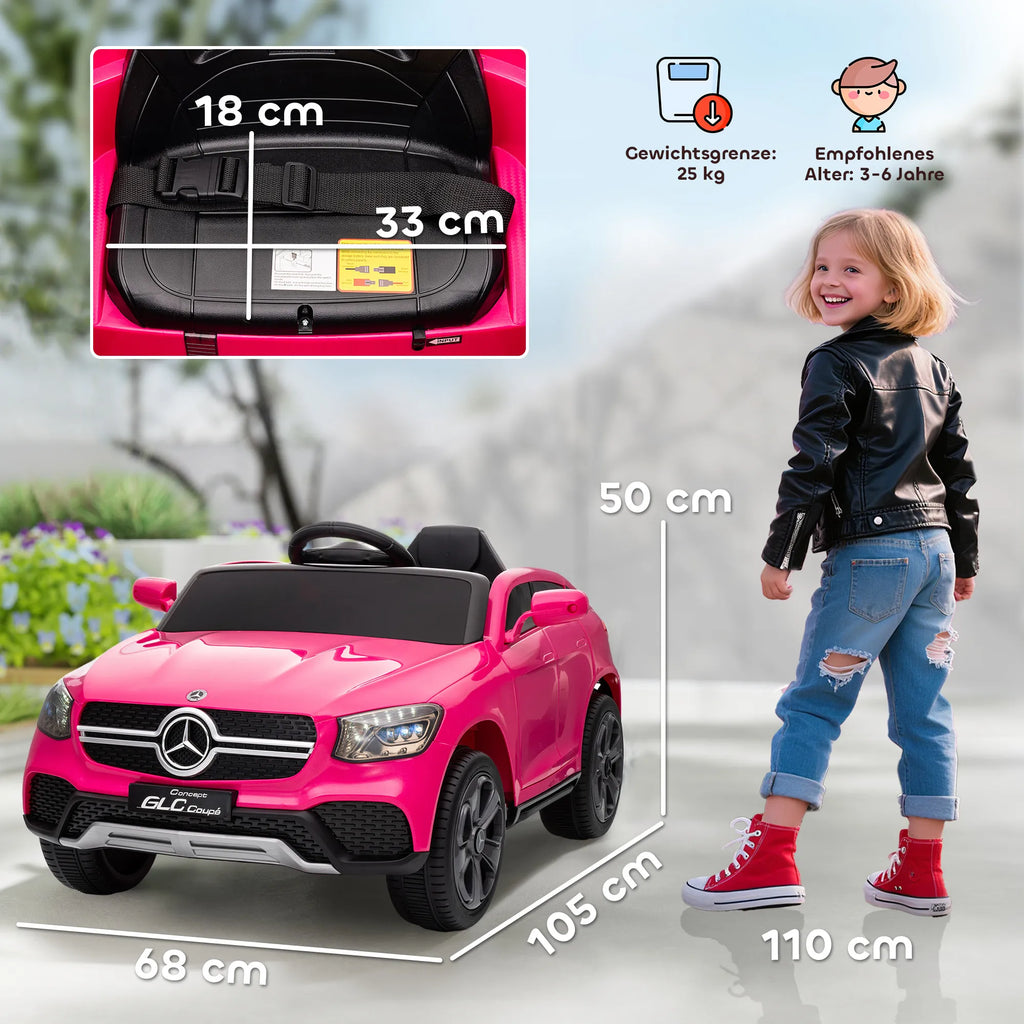 Vaikiškas elektromobilis Mercedes-Benz GLC Coupé, 3–6 metų vaikams, rožinis