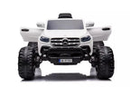 Vaikiškas elektromobilis Mercedes-Benz X-Class, 12V, 4x45W, su odine sėdyne ir EVA ratais, baltas