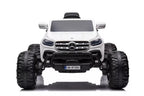 Vaikiškas elektromobilis Mercedes-Benz X-Class, 12V, 4x45W, su odine sėdyne ir EVA ratais, baltas