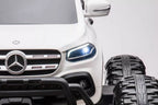 Vaikiškas elektromobilis Mercedes-Benz X-Class, 12V, 4x45W, su odine sėdyne ir EVA ratais, baltas