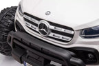 Vaikiškas elektromobilis Mercedes-Benz X-Class, 12V, 4x45W, su odine sėdyne ir EVA ratais, baltas