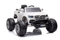 Vaikiškas elektromobilis Mercedes-Benz X-Class, 12V, 4x45W, su odine sėdyne ir EVA ratais, baltas
