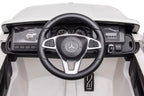 Vaikiškas elektromobilis Mercedes-Benz X-Class, 12V, 4x45W, su odine sėdyne ir EVA ratais, baltas