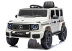 Vaikiškas elektromobilis Mercedes G 2580, 24 V, 4x45W, su odine sėdyne, baltas