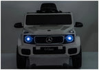 Vaikiškas elektromobilis Mercedes G 2580, 24 V, 4x45W, su odine sėdyne, baltas