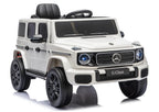 Vaikiškas elektromobilis Mercedes G 2580, 24 V, 4x45W, su odine sėdyne, baltas