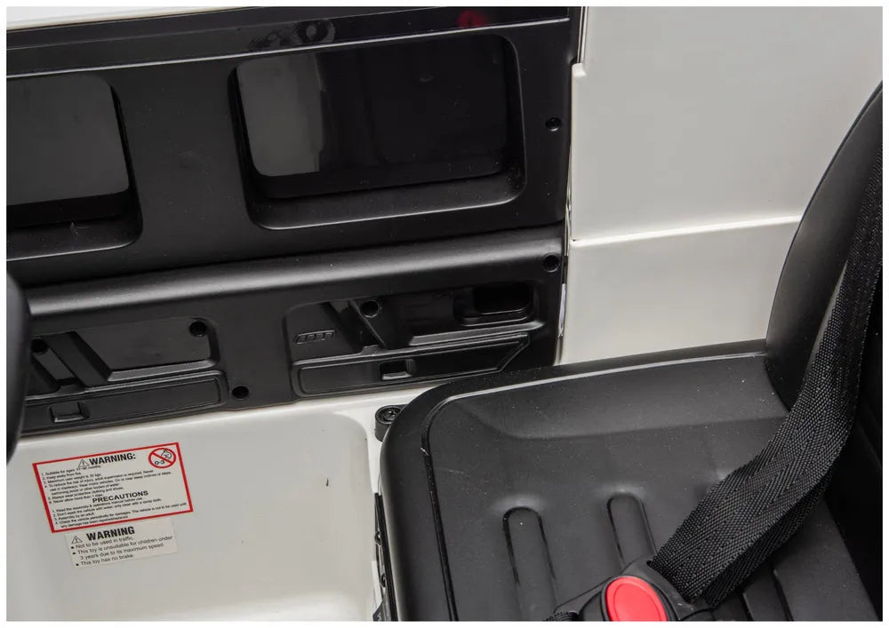 Vaikiškas elektromobilis Mercedes G 2580, 24 V, 4x45W, su odine sėdyne, baltas