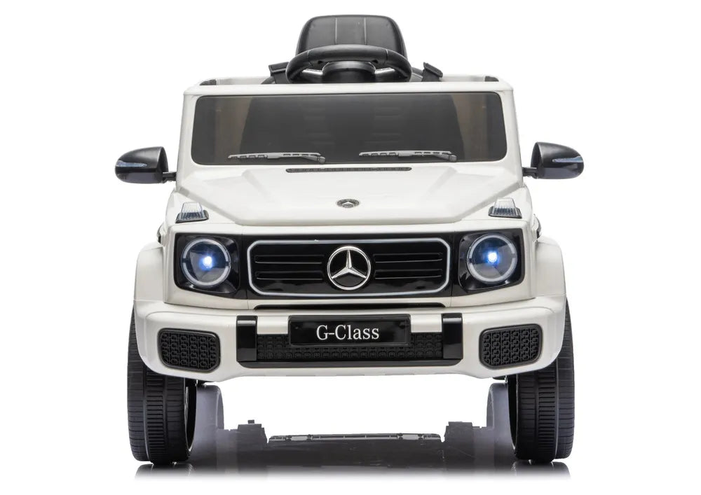 Vaikiškas elektromobilis Mercedes G 2580, 24 V, 4x45W, su odine sėdyne, baltas