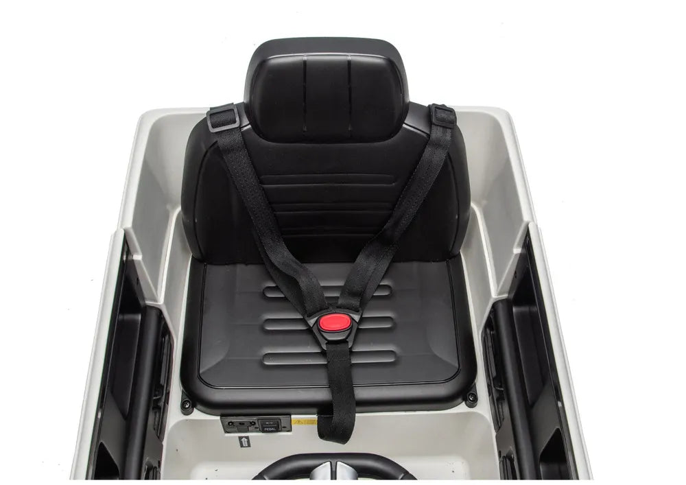 Vaikiškas elektromobilis Mercedes G 2580, 24 V, 4x45W, su odine sėdyne, baltas