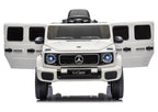 Vaikiškas elektromobilis Mercedes G 2580, 24 V, 4x45W, su odine sėdyne, baltas