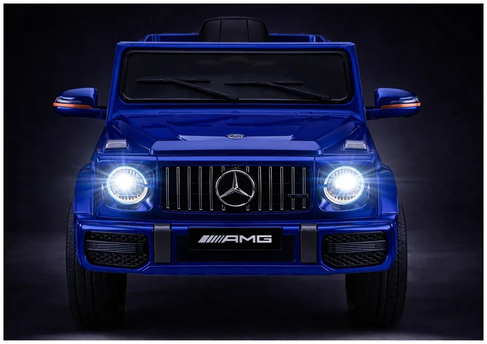 Vaikiškas elektromobilis Mercedes G 63, 12 V, su nuotolinio valdymo pultu, mėlynas