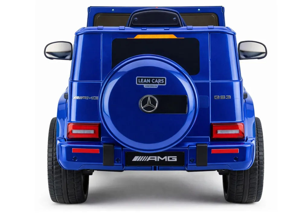 Vaikiškas elektromobilis Mercedes G 63, 12 V, su nuotolinio valdymo pultu, mėlynas