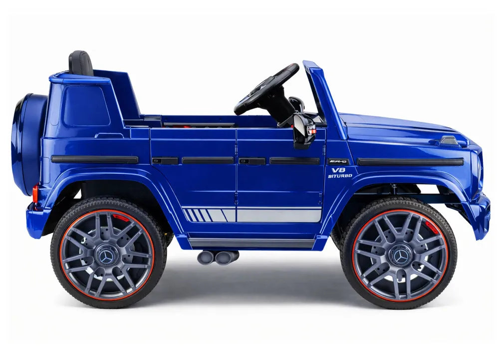 Vaikiškas elektromobilis Mercedes G 63, 12 V, su nuotolinio valdymo pultu, mėlynas