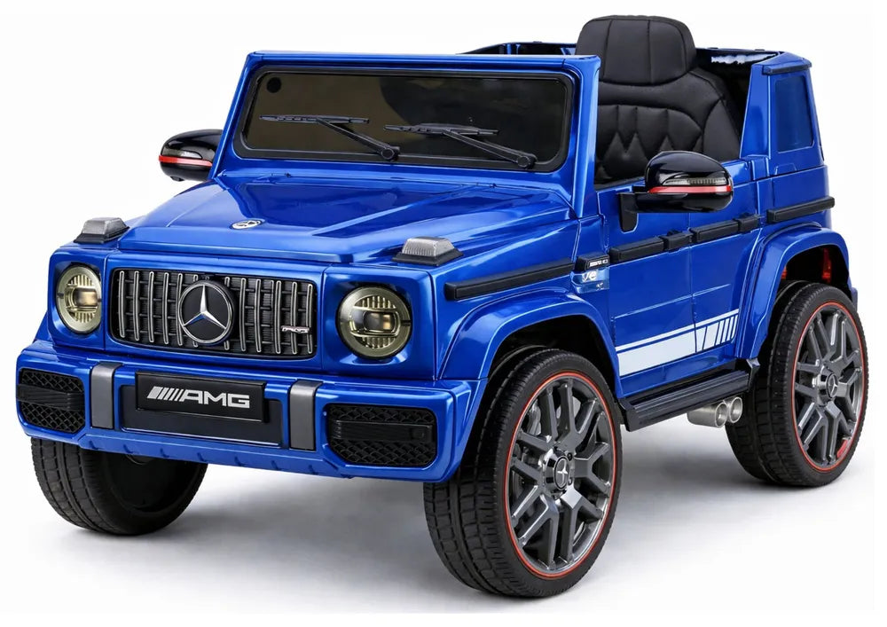 Vaikiškas elektromobilis Mercedes G 63, 12 V, su nuotolinio valdymo pultu, mėlynas
