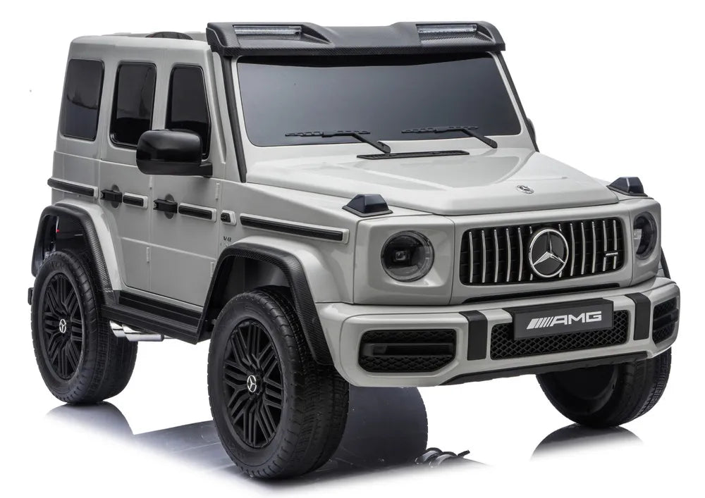 Vaikiškas elektromobilis Mercedes G63, 24 V, 4 × 200 W, šviesiai pilkas