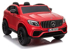Vaikiškas elektromobilis Mercedes GLC 63S, 12V, 4x45W, su odine sėdyne, raudonas