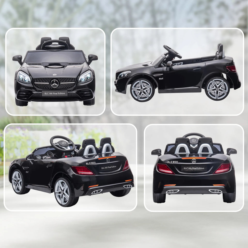 Vaikiškas elektromobilis Mercedes SLC 300, 3–6 metų vaikams, juodas 3-5 km/h