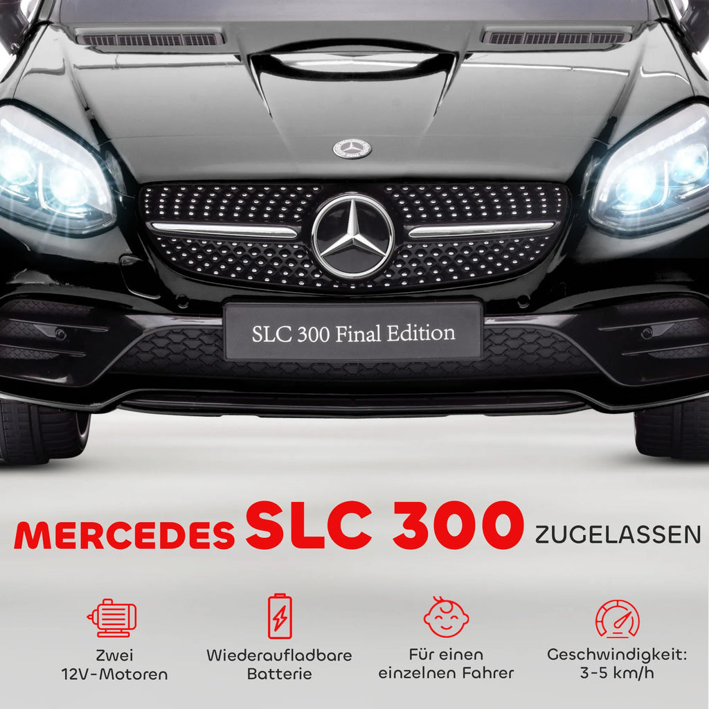 Vaikiškas elektromobilis Mercedes SLC 300, 3–6 metų vaikams, juodas