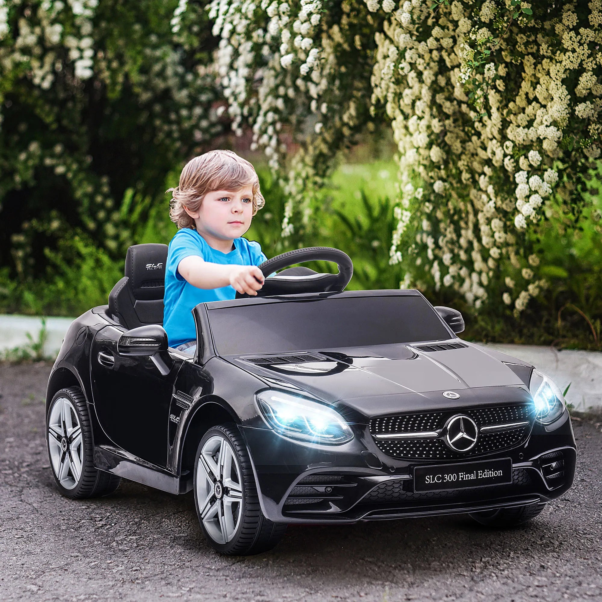 Vaikiškas elektromobilis Mercedes SLC 300, 3–6 metų vaikams, juodas
