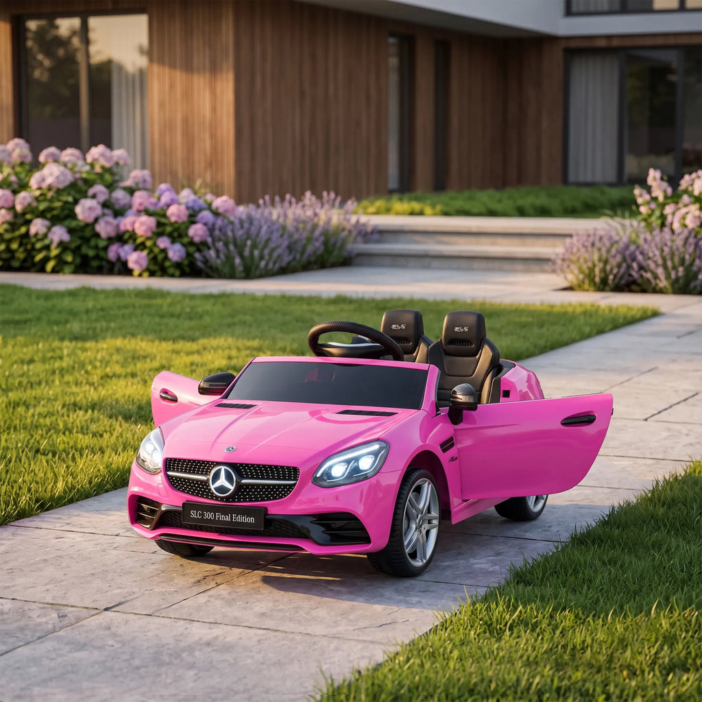 Vaikiškas elektromobilis Mercedes SLC 300, 3–6 metų vaikams, rožinis