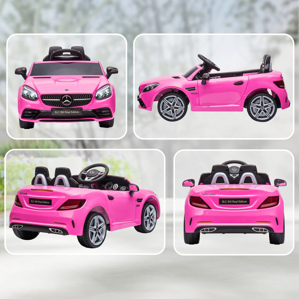 Vaikiškas elektromobilis Mercedes SLC 300, 3–6 metų vaikams, rožinis