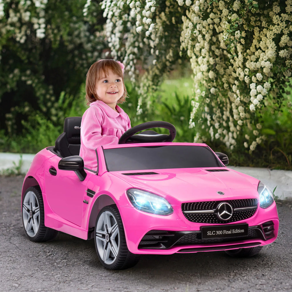 Vaikiškas elektromobilis Mercedes SLC 300, 3–6 metų vaikams, rožinis