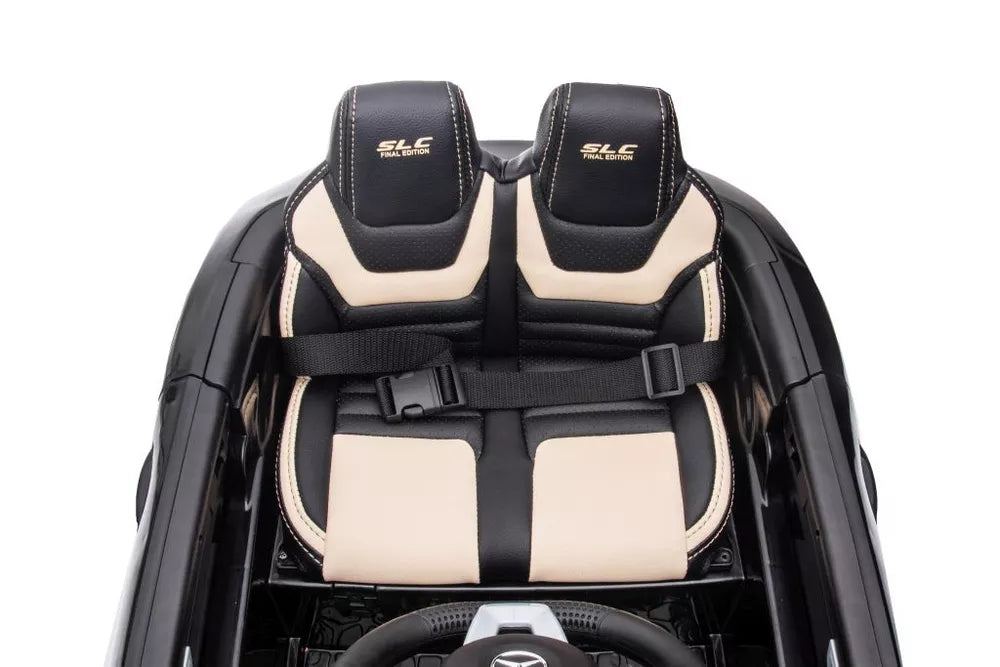 Vaikiškas elektromobilis Mercedes SLC300, 12 V, 2 sėdimos vietos, juodas
