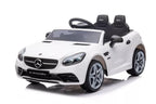 Vaikiškas elektromobilis Mercedes SLC300, 12 V, 2 vietų, eko-odos sėdynė, EVA ratai, baltas