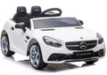 Vaikiškas elektromobilis Mercedes SLC300, 12 V, 2 vietų, eko-odos sėdynė, EVA ratai, baltas