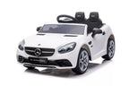 Vaikiškas elektromobilis Mercedes SLC300, 12 V, 2 vietų, eko-odos sėdynė, EVA ratai, baltas