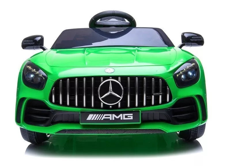 Vaikiškas elektromobilis Mercedes SLS AMG GT R, 12 V, su odine sėdyne ir EVA ratais, baltas