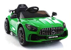 Vaikiškas elektromobilis Mercedes SLS AMG GT R, 12 V, su odine sėdyne ir EVA ratais, baltas