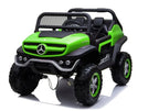 Vaikiškas elektromobilis Mercedes Unimog 4x4, 12 V, 45W, odinė sėdynė, EVA ratai, 30 kg apkrova, baltas