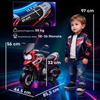 Vaikiškas elektromobilis motociklas 18–36 mėn. vaikams, raudonas