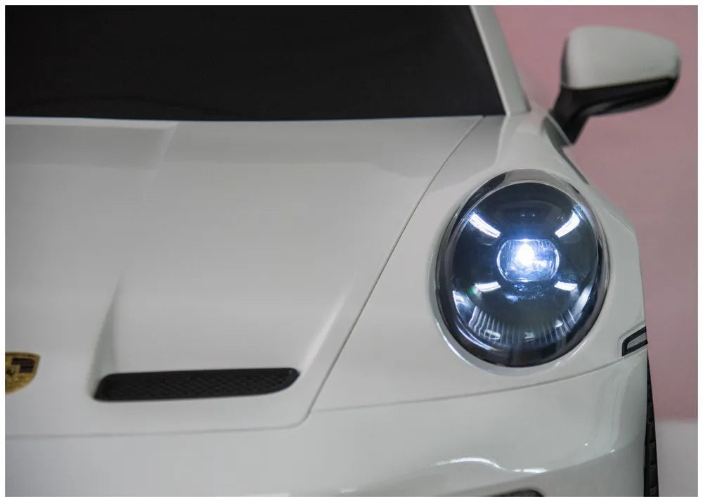 Vaikiškas elektromobilis Porsche GT3, 24 V, iki 50 kg, baltas