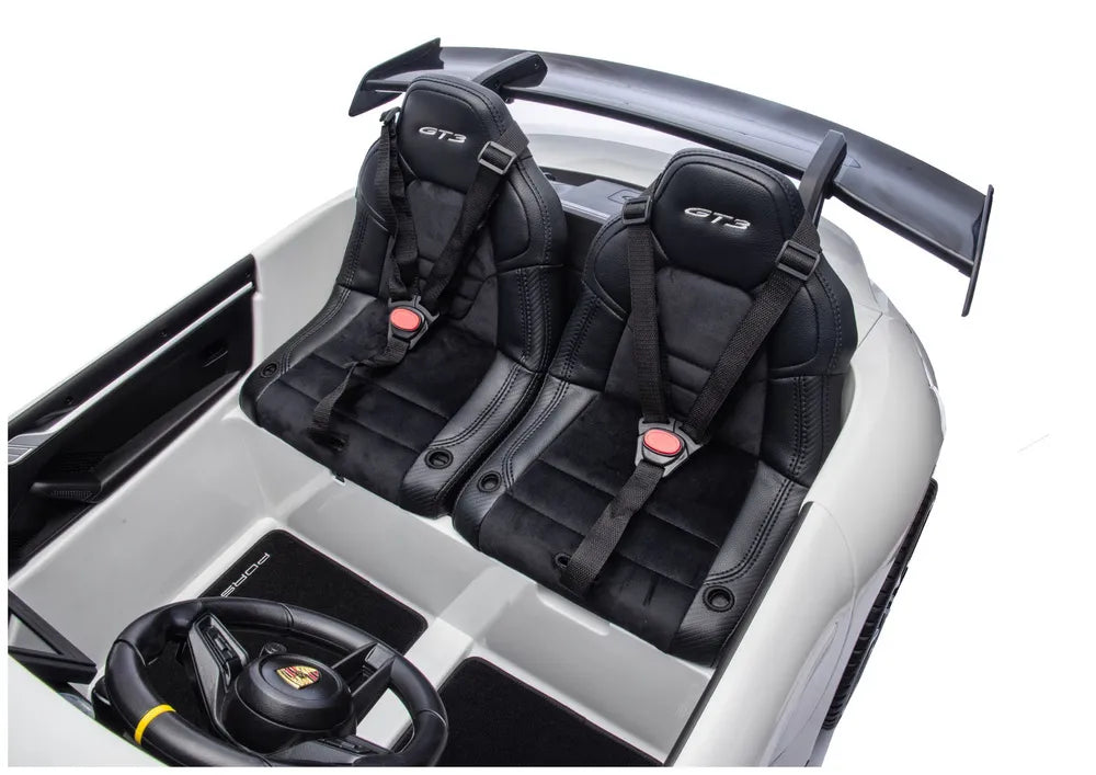 Vaikiškas elektromobilis Porsche GT3, 24 V, iki 50 kg, baltas
