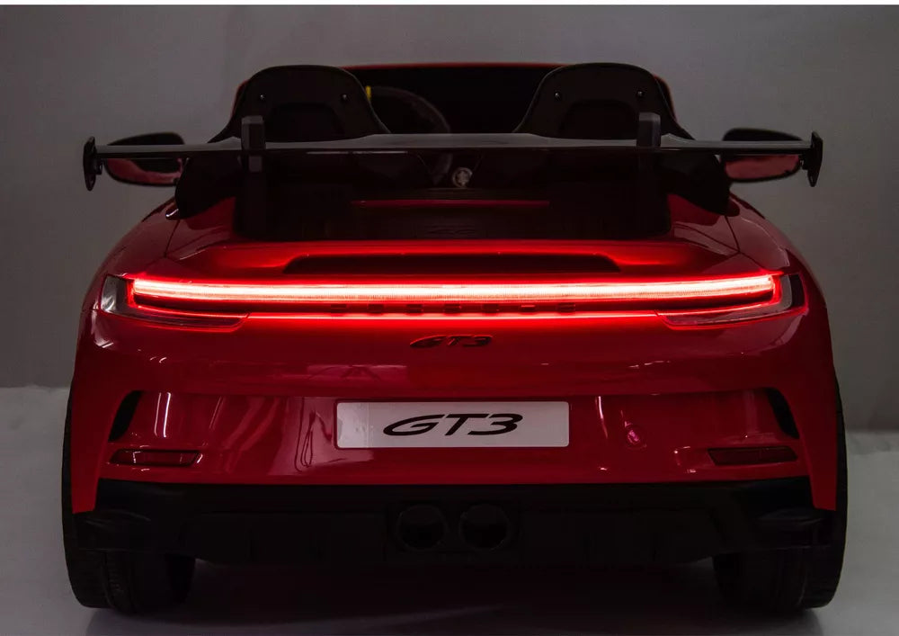 Vaikiškas elektromobilis Porsche GT3, 24 V, su LED žibintais, raudonas