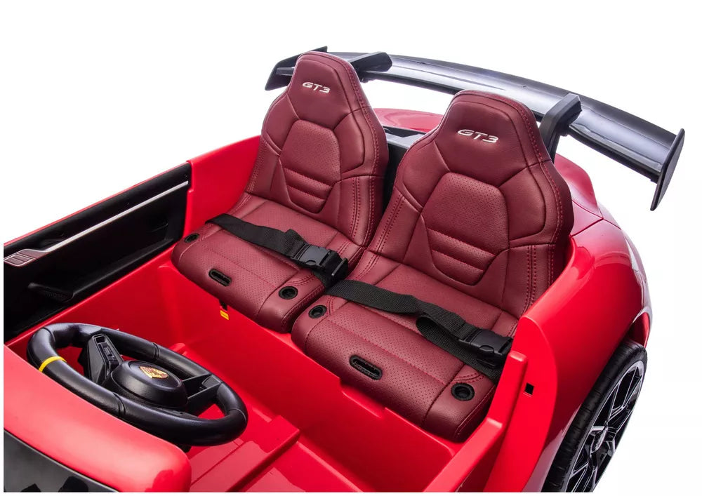 Vaikiškas elektromobilis Porsche GT3, 24 V, su LED žibintais, raudonas