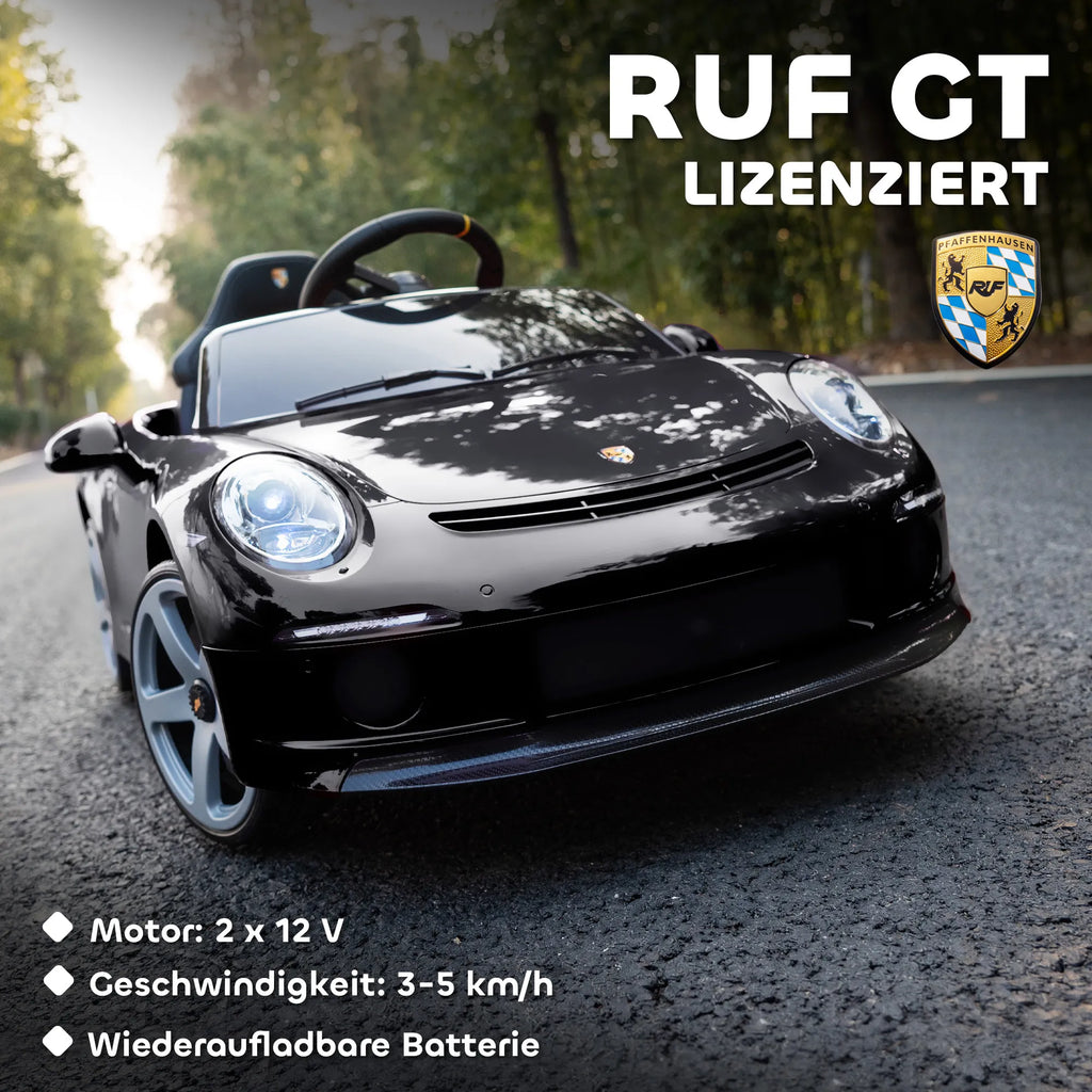 Vaikiškas elektromobilis RUF GT, 3–5 metų vaikams, juodas