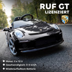 Vaikiškas elektromobilis RUF GT, 3–5 metų vaikams, juodas