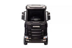 Vaikiškas elektromobilis Scania 500R, 24 V, 4x45 W, su minkšta eko-odos sėdyne, juodas