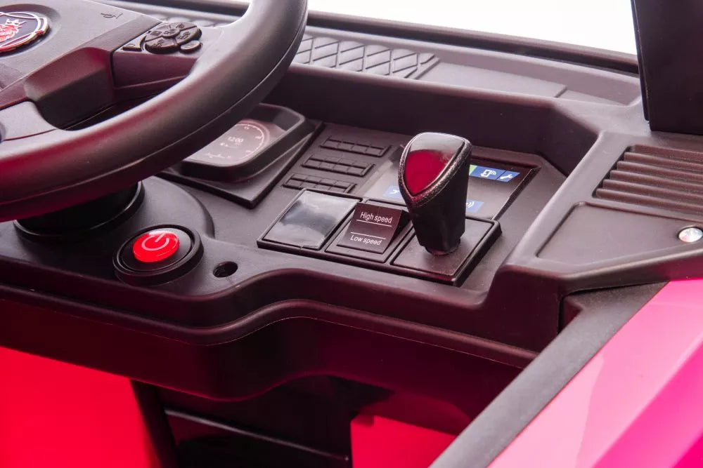 Vaikiškas elektromobilis Scania 500R, 24 V, su nuotolinio valdymo pultu, rožinis