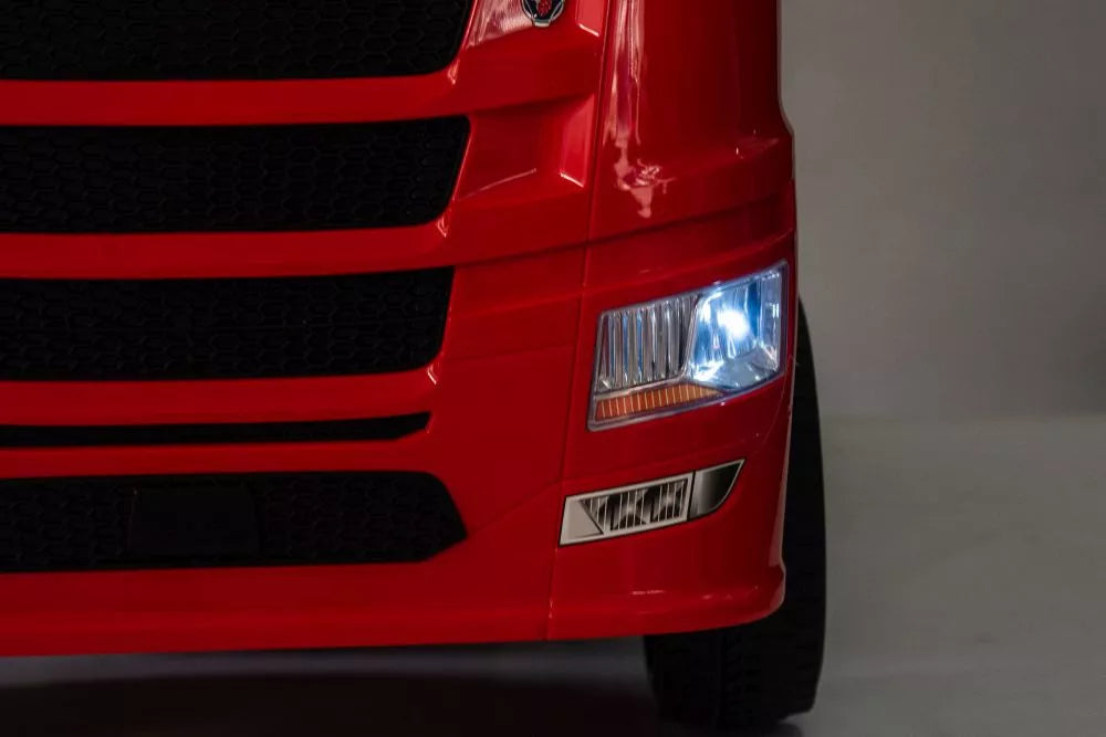 Vaikiškas elektromobilis Scania 500R, 24V, su nuotolinio valdymo pultu, raudonas