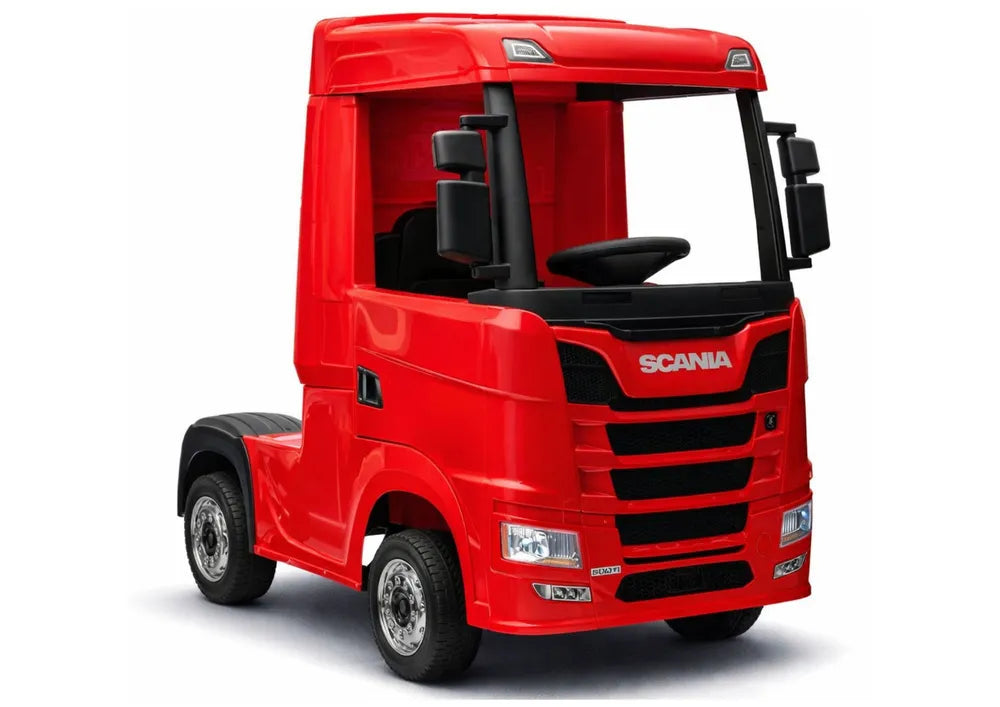 Vaikiškas elektromobilis Scania 500R, 24V, su nuotolinio valdymo pultu, raudonas