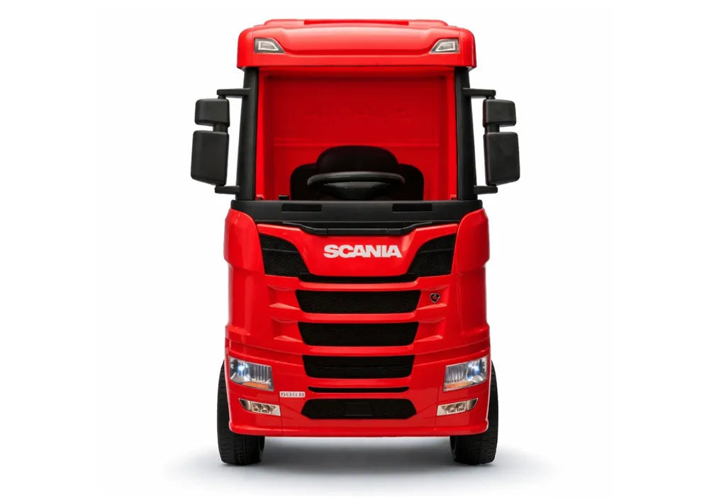 Vaikiškas elektromobilis Scania 500R, 24V, su nuotolinio valdymo pultu, raudonas